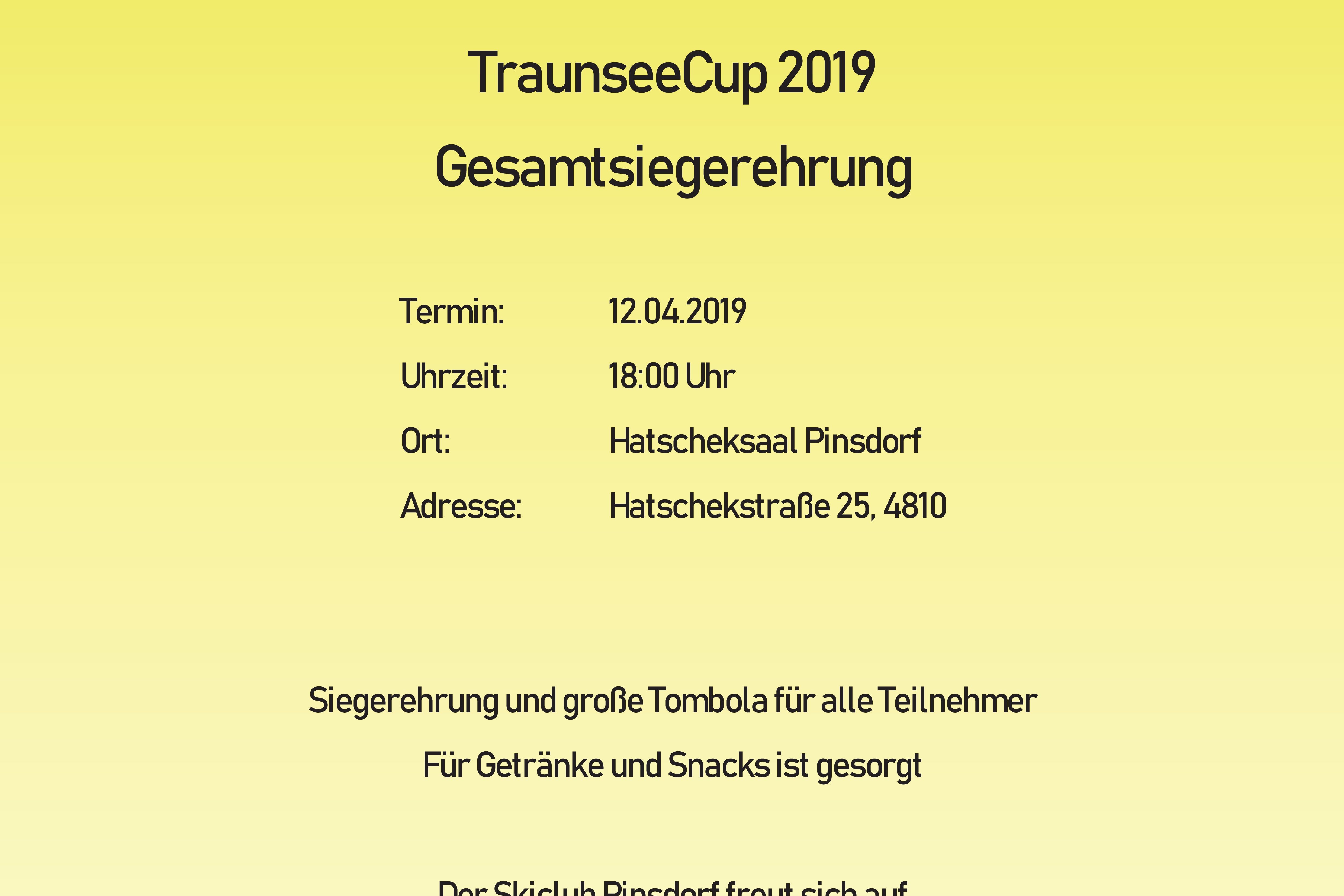 Einladung Gesamtsiegerehrung Traunseecup 2019
